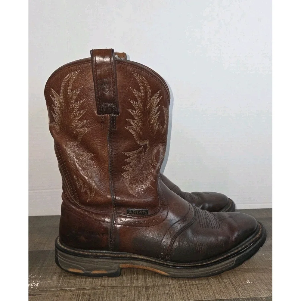 Ariat Men's WorkHog Pull-On Soft Toe Work Boots 11.5EE (SN: 10001187 16915)